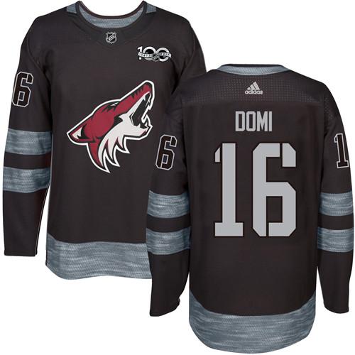 Adidas Coyotes #16 Max Domi Black 1917-100th Anniversary Stitched NHL Jersey - Click Image to Close